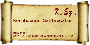 Kornhauser Szilveszter névjegykártya